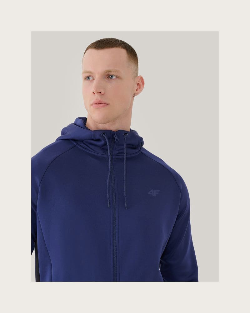 Pánska tréningová mikina so zipsom 4F SWEATSHIRT FNK-WSS25TFSWM513-30S-DARK BLUE – fotka 2
