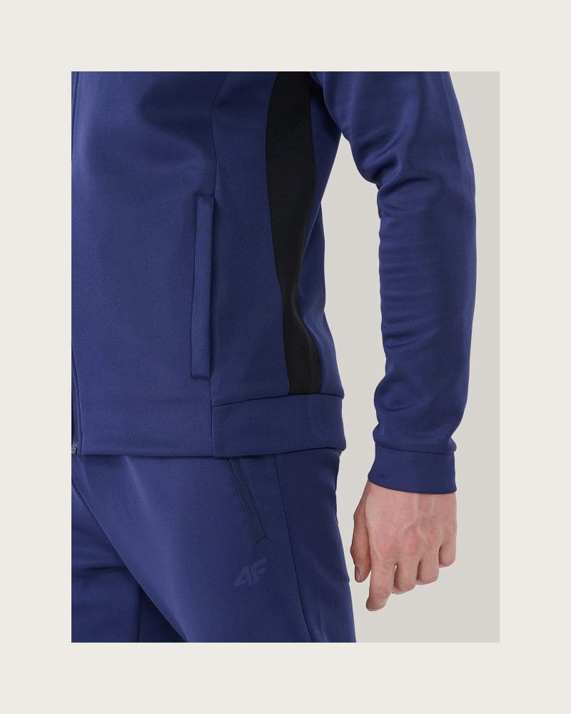 Pánska tréningová mikina so zipsom 4F SWEATSHIRT FNK-WSS25TFSWM513-30S-DARK BLUE – fotka 3