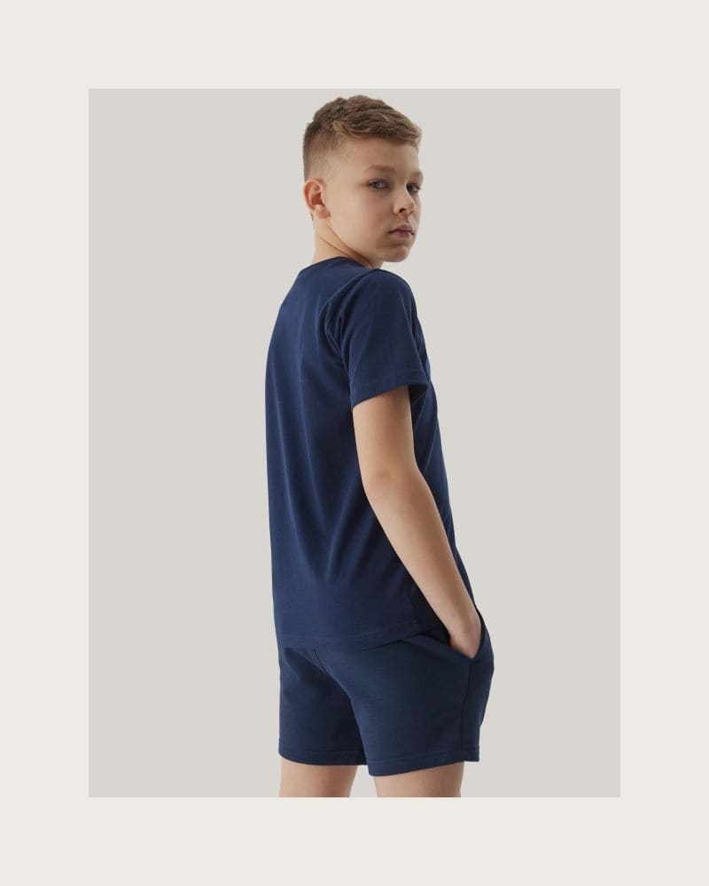 Chlapčenské teplákové kraťasy 4F JUNIOR SHORTS CAS-JWSS24TSHOM272-31S-NAVY – fotka 4