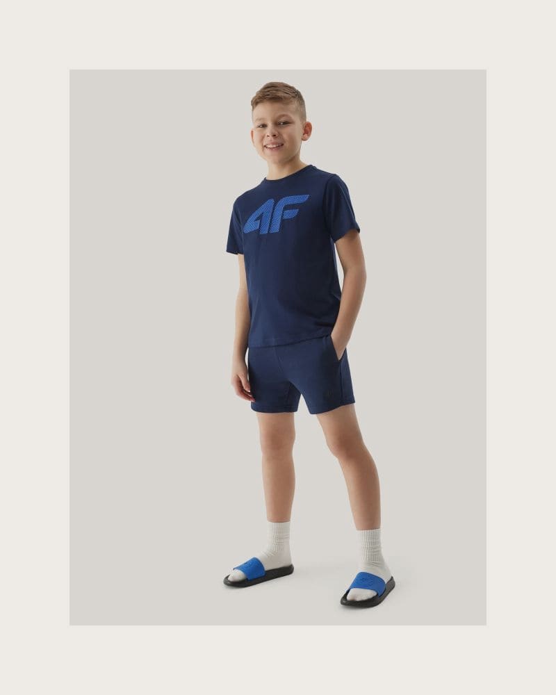 Chlapčenské teplákové kraťasy 4F JUNIOR SHORTS CAS-JWSS24TSHOM272-31S-NAVY – fotka 5