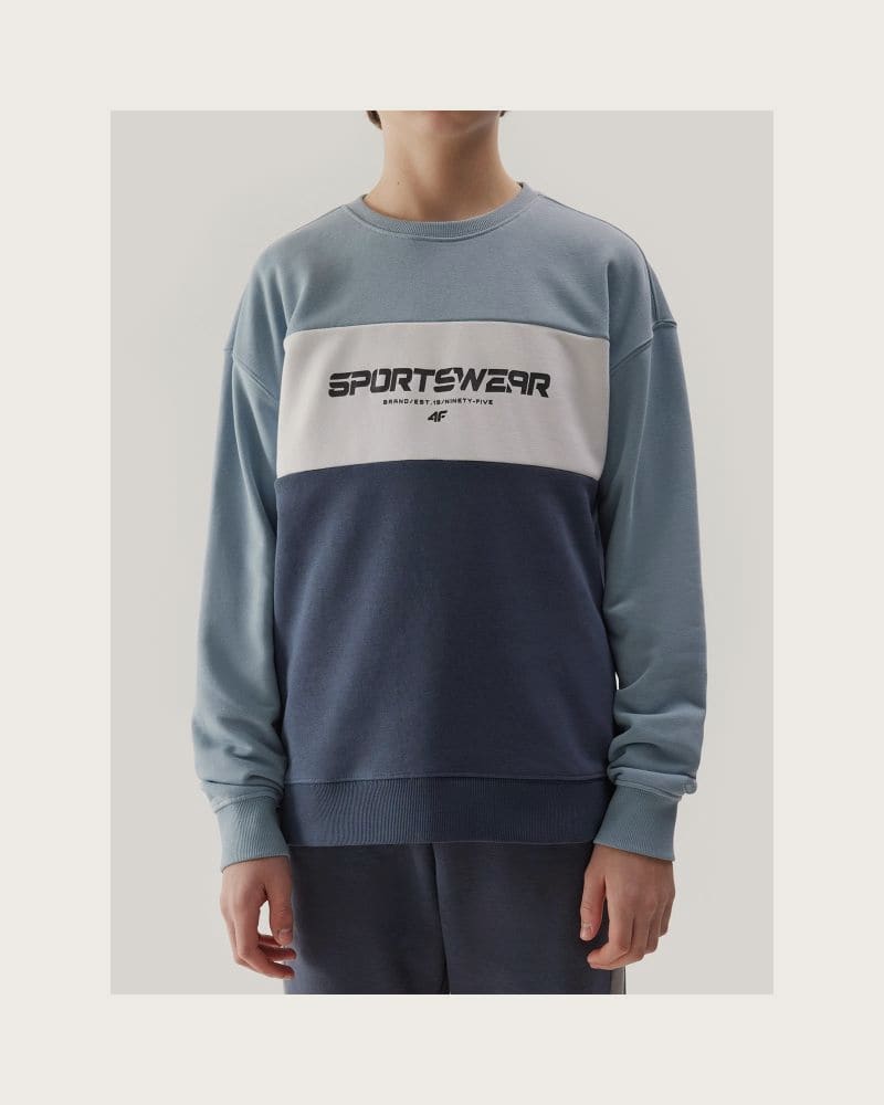 Chlapčenská mikina 4F JUNIOR SWEATSHIRT-JWSS24TSWSM0923-34S-LIGHT BLUE – fotka 6