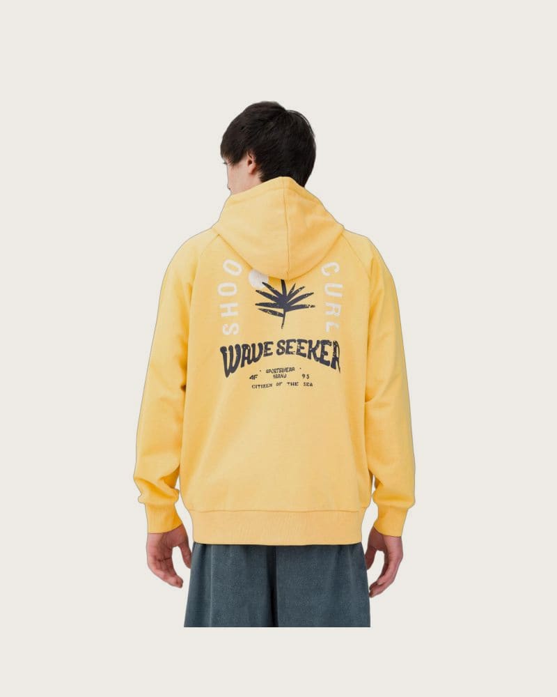 Pánska mikina so zipsom 4F SWEATSHIRT-WSS24TSWSM1029-71S-YELLOW – fotka 3