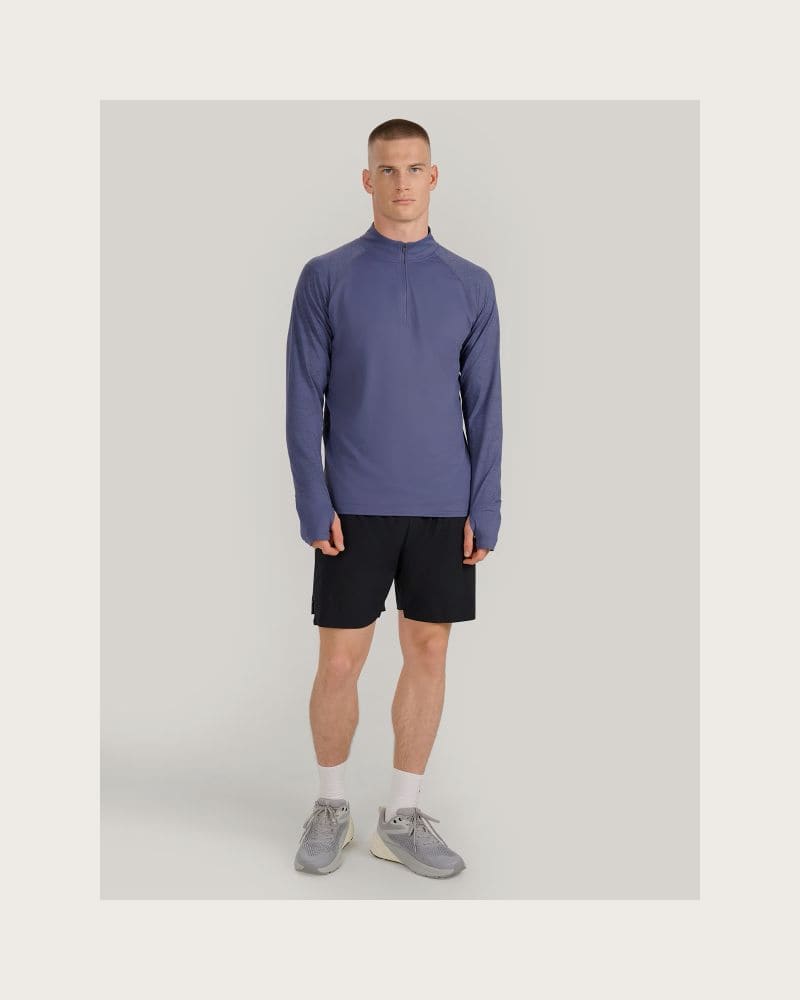 Pánska zateplená bežecká mikina s 1 2 zipsom 4F SWEATSHIRT FNK M576-WAW25TFSWM576-32S-DENIM – fotka 5