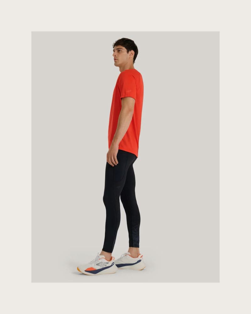 Pánske bežecké zateplené legíny 4F TIGHTS FNK M356-WAW25TFTIM356-20S-DEEP BLACK – fotka 5