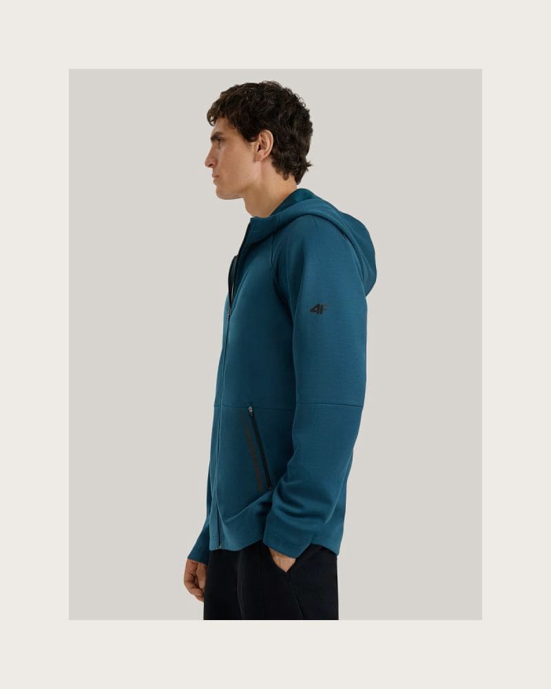 Pánska mikina so zipsom 4F SWEATSHIRT M1865-WAW25TSWSM1865-32S-DENIM – fotka 3