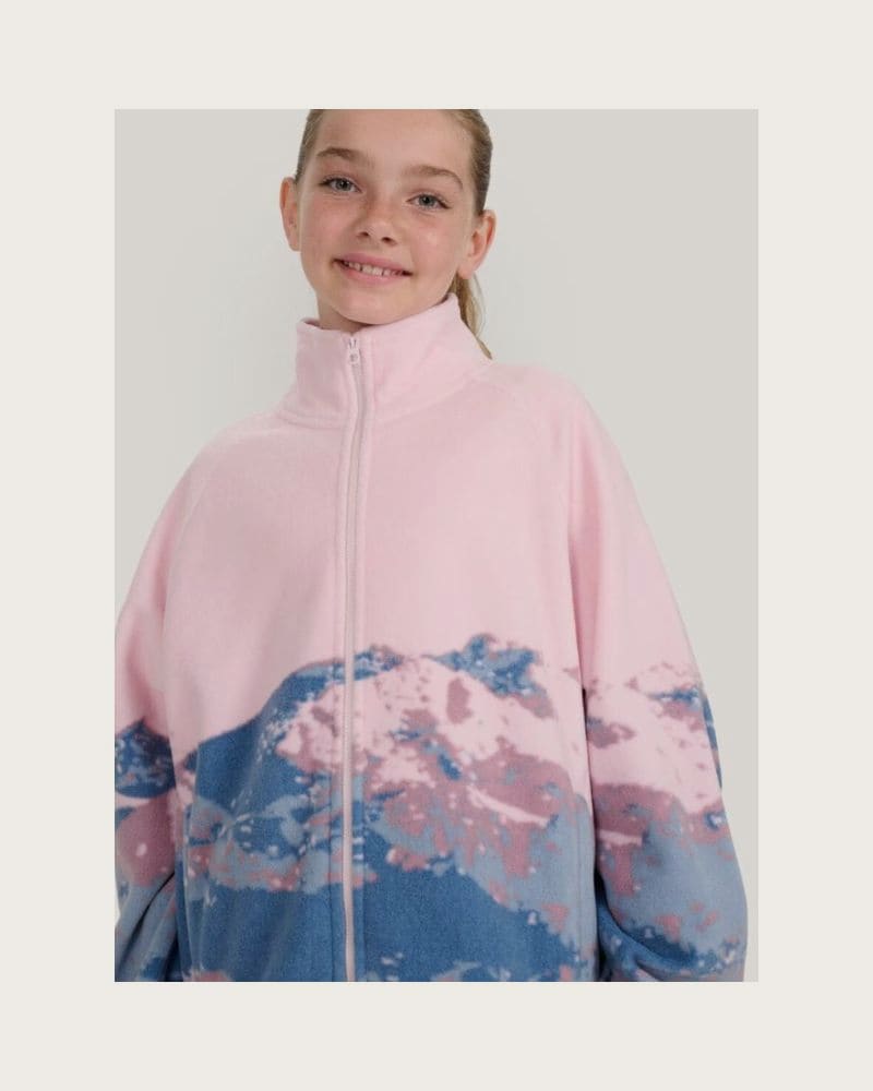 Dievčenská flisová mikina so zipsom 4F JUNIOR FLEECE F344-4FJWAW25TFLEF344-91A-MULTICOLOUR 1 ALLOVER – fotka 2