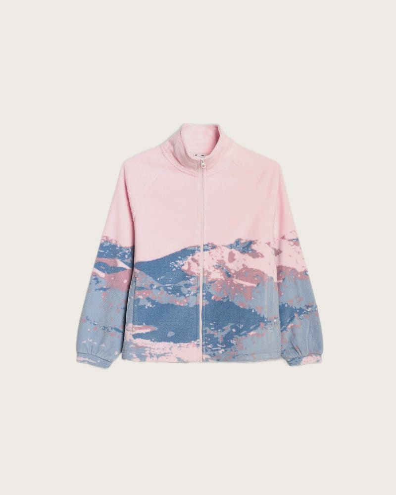Dievčenská flisová mikina so zipsom 4F JUNIOR FLEECE F344-4FJWAW25TFLEF344-91A-MULTICOLOUR 1 ALLOVER – fotka 7