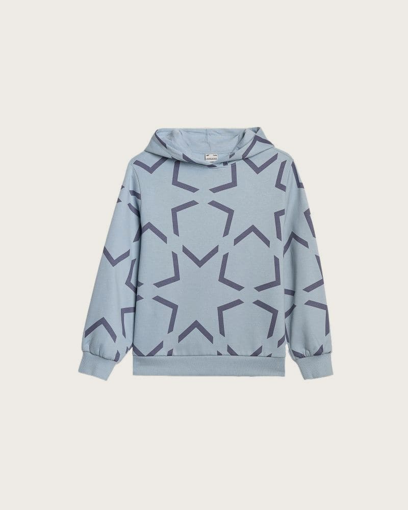 Dievčenská mikina s kapucňou 4F JUNIOR SWEATSHIRT F1937-4FJWAW25TSWSF1937-34A-LIGHT BLUE ALLOVER – fotka 2