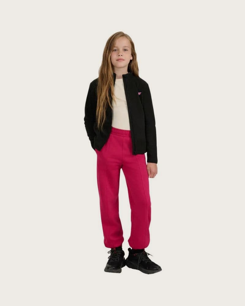 Dievčenská flisová mikina so zipsom 4F JUNIOR FLEECE F346-4FJWAW25TFLEF346-20S-DEEP BLACK – fotka 4