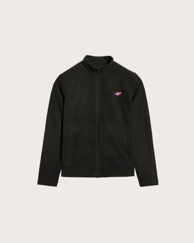 Dievčenská flisová mikina so zipsom 4F JUNIOR FLEECE F346-4FJWAW25TFLEF346-20S-DEEP BLACK – fotka 6