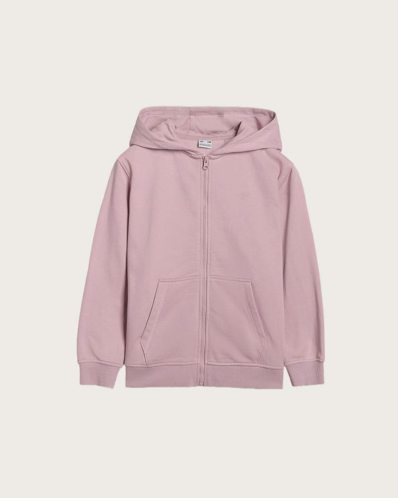 Dievčenská zateplená mikina so zipsom 4F JUNIOR SWEATSHIRT F1952-4FJWAW25TSWSF1952-56S-LIGHT PINK – fotka 2