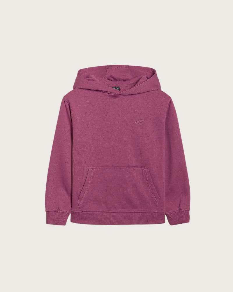 Dievčenská zateplená mikina s kapucňou 4F JUNIOR SWEATSHIRT F1953-4FJWAW25TSWSF1953-50S-DARK VIOLET – fotka 2