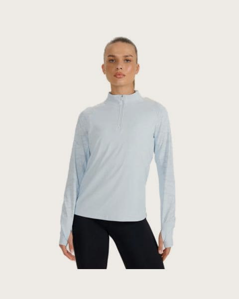 Dámska zateplená bežecká mikina s 1 2 zipsom 4F SWEATSHIRT FNK F578-WAW25TFSWF578-34S-LIGHT BLUE