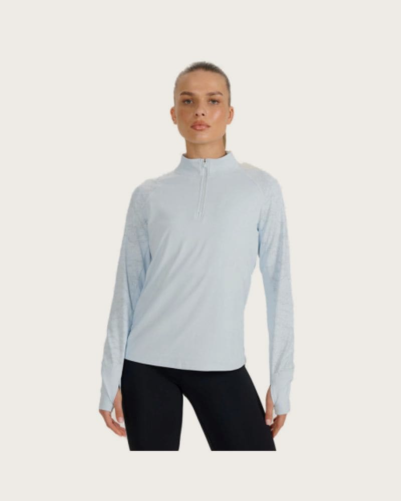 Dámska zateplená bežecká mikina s 1 2 zipsom 4F SWEATSHIRT FNK F578-WAW25TFSWF578-34S-LIGHT BLUE