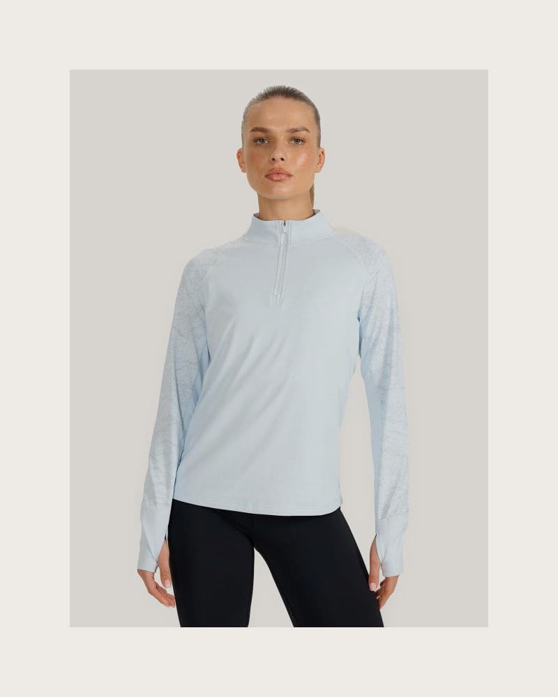 Dámska zateplená bežecká mikina s 1 2 zipsom 4F SWEATSHIRT FNK F578-WAW25TFSWF578-34S-LIGHT BLUE – fotka 2