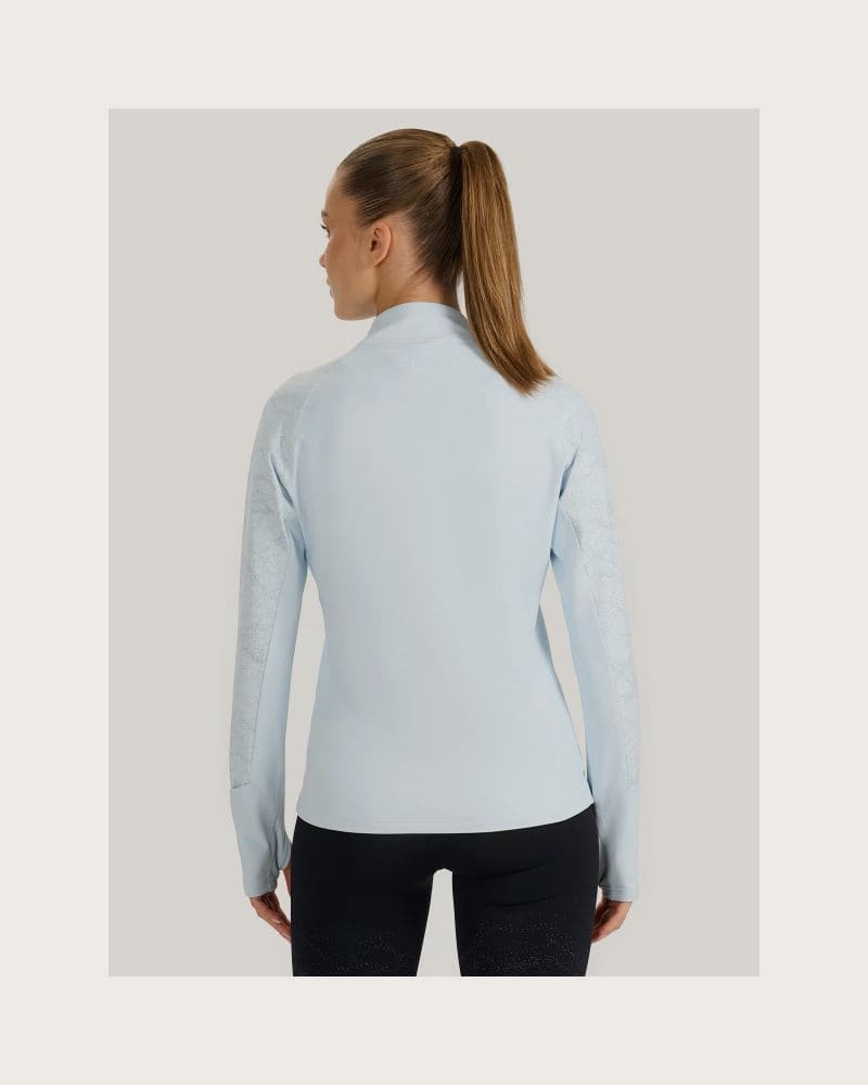 Dámska zateplená bežecká mikina s 1 2 zipsom 4F SWEATSHIRT FNK F578-WAW25TFSWF578-34S-LIGHT BLUE – fotka 4