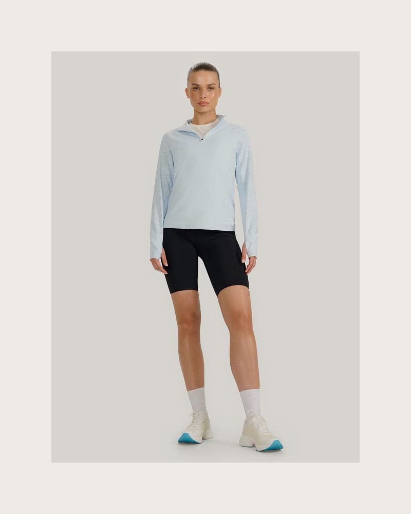 Dámska zateplená bežecká mikina s 1 2 zipsom 4F SWEATSHIRT FNK F578-WAW25TFSWF578-34S-LIGHT BLUE – fotka 5
