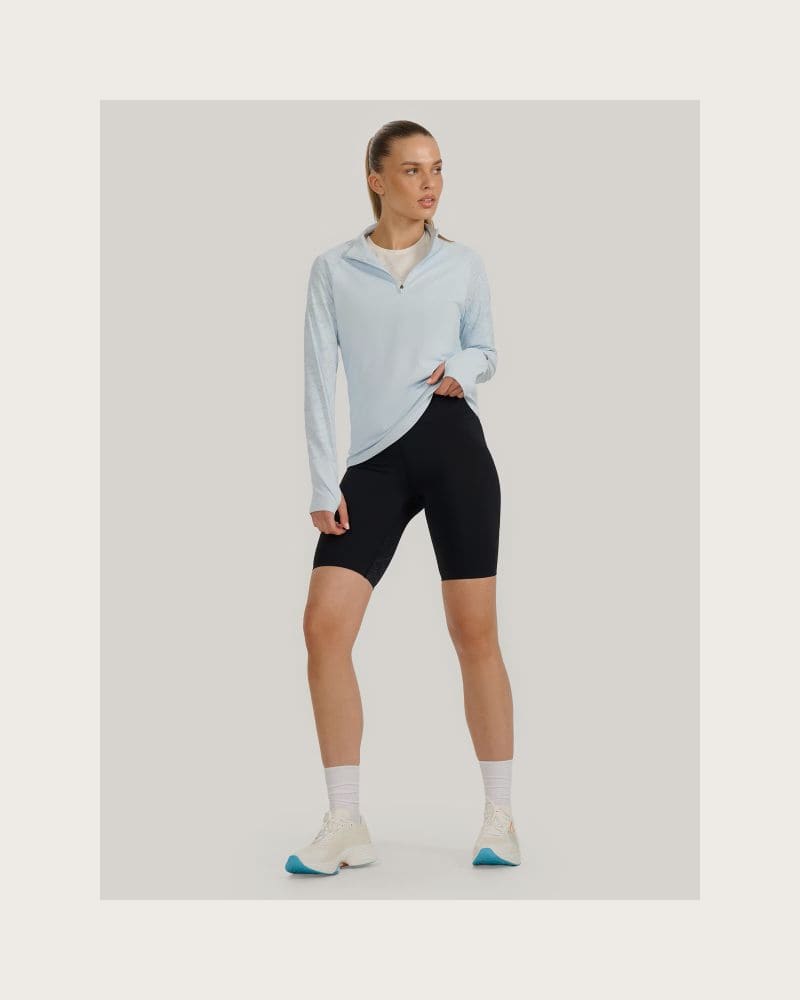 Dámska zateplená bežecká mikina s 1 2 zipsom 4F SWEATSHIRT FNK F578-WAW25TFSWF578-34S-LIGHT BLUE – fotka 6