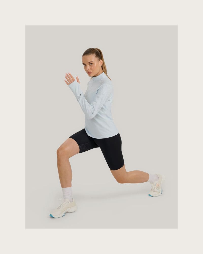 Dámska zateplená bežecká mikina s 1 2 zipsom 4F SWEATSHIRT FNK F578-WAW25TFSWF578-34S-LIGHT BLUE – fotka 7