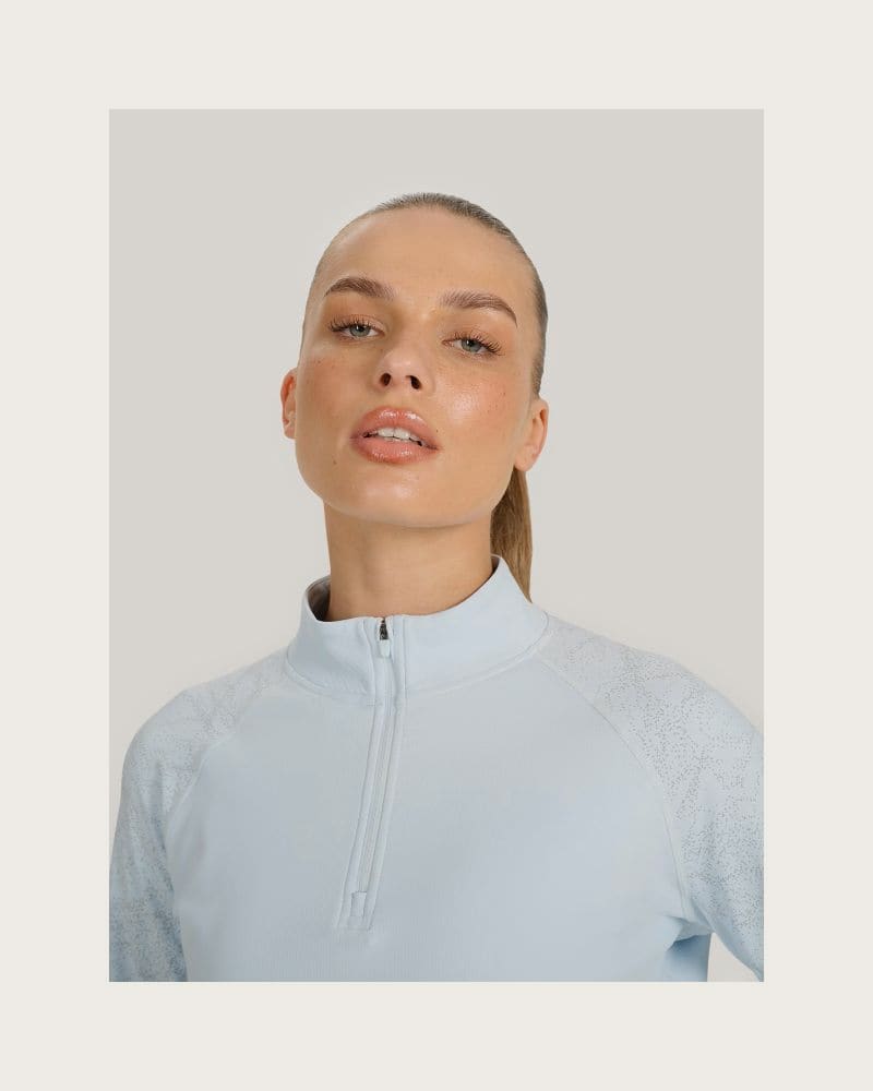 Dámska zateplená bežecká mikina s 1 2 zipsom 4F SWEATSHIRT FNK F578-WAW25TFSWF578-34S-LIGHT BLUE – fotka 8