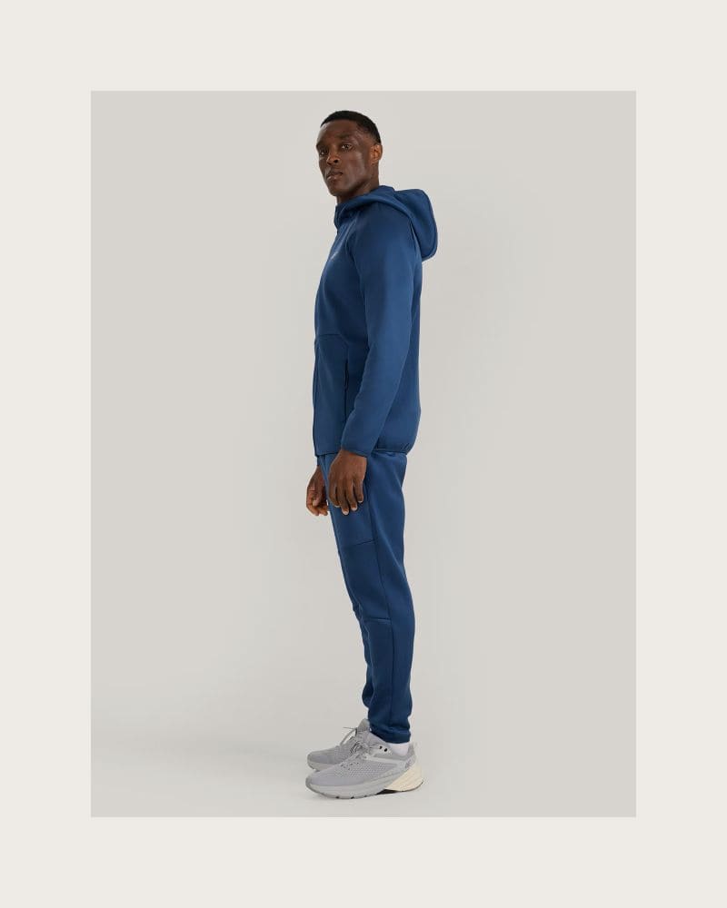 Pánska zateplená tréningová mikina so zipsom 4F SWEATSHIRT FNK M560-WAW25TFSWM560-32S-DENIM – fotka 5