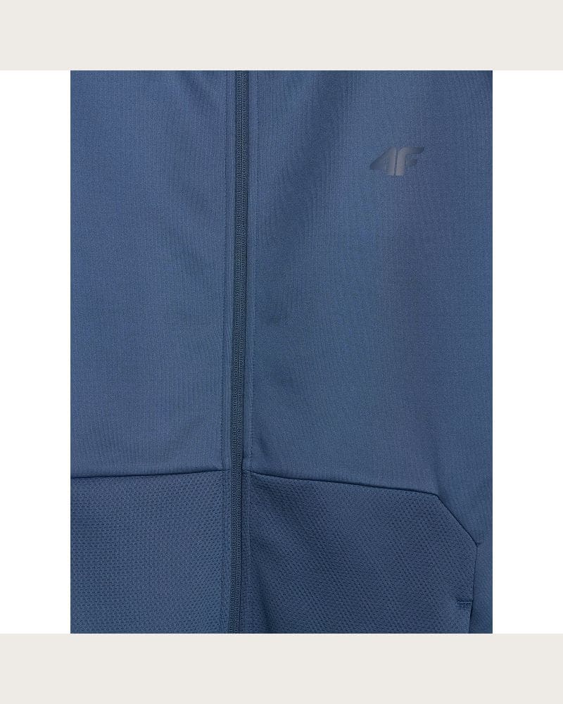 Pánska zateplená tréningová mikina so zipsom 4F SWEATSHIRT FNK M560-WAW25TFSWM560-32S-DENIM – fotka 8