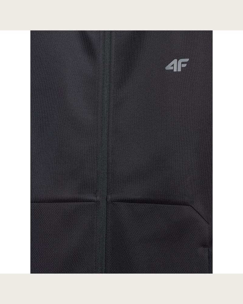 Pánska zateplená tréningová mikina so zipsom 4F SWEATSHIRT FNK M560-WAW25TFSWM560-20S-DEEP BLACK – fotka 8