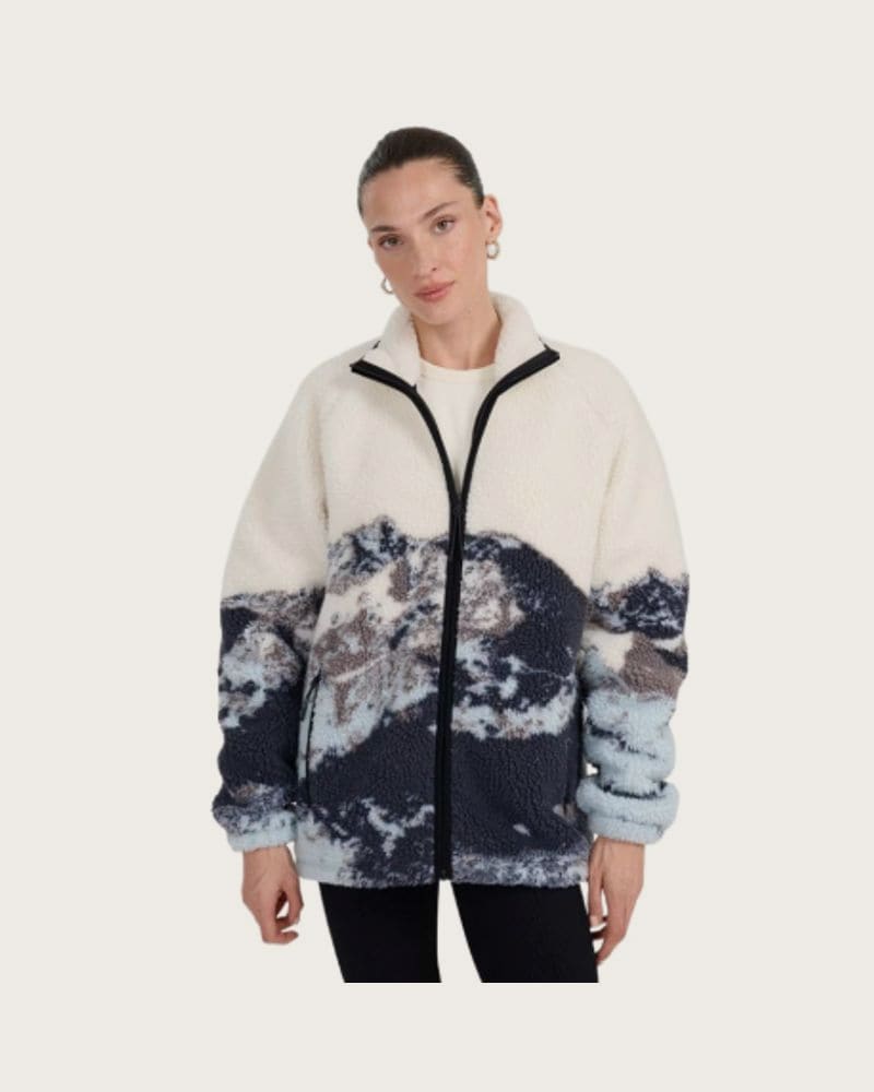 Dámska flisová mikina so zipsom 4F FLEECE U351-WAW25TFLEU351-90A-MULTICOLOUR ALLOVER