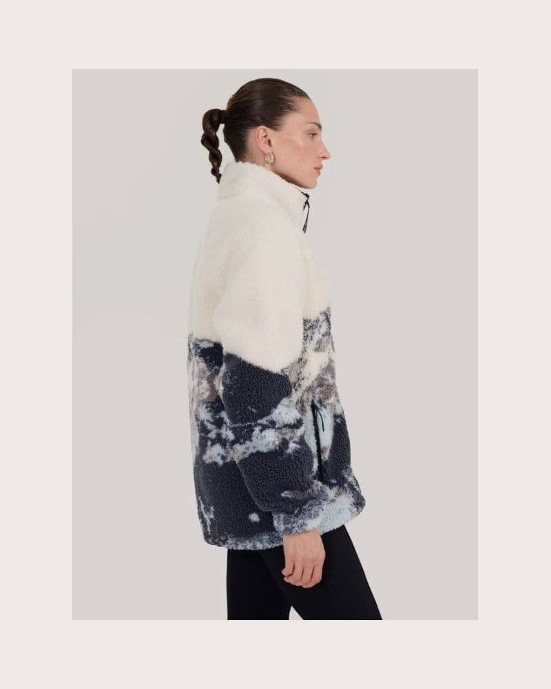 Dámska flisová mikina so zipsom 4F FLEECE U351-WAW25TFLEU351-90A-MULTICOLOUR ALLOVER – fotka 3