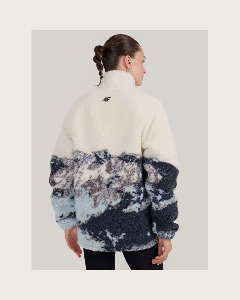 Dámska flisová mikina so zipsom 4F FLEECE U351-WAW25TFLEU351-90A-MULTICOLOUR ALLOVER – fotka 4