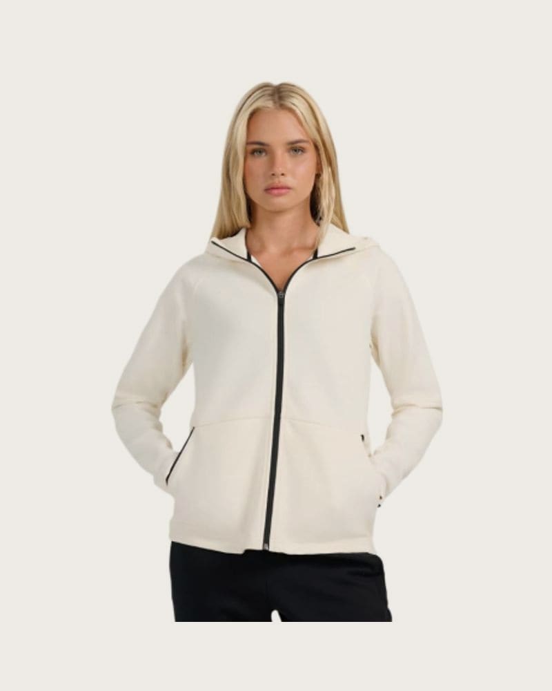 Dámska mikina so zipsom 4F SWEATSHIRT F2260-WAW25TSWSF2260-11S-OFF WHITE
