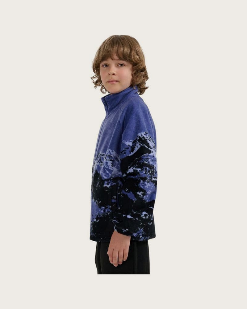 Chlapčenská flisová mikina so zipsom 4F JUNIOR FLEECE M349-4FJWAW25TFLEM349-91A-MULTICOLOUR 1 ALLOVER – fotka 3