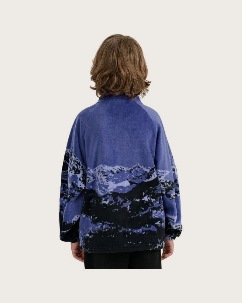 Chlapčenská flisová mikina so zipsom 4F JUNIOR FLEECE M349-4FJWAW25TFLEM349-91A-MULTICOLOUR 1 ALLOVER – fotka 4