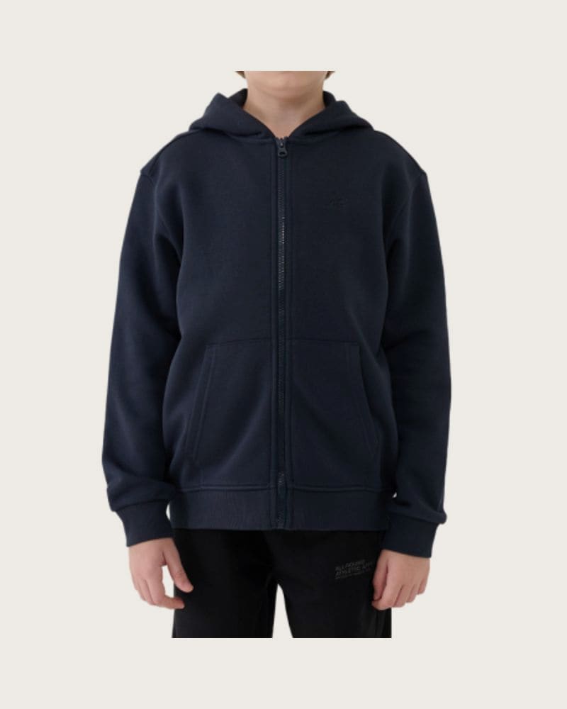 Chlapčenská zateplená mikina so zipsom 4F JUNIOR SWEATSHIRT M1859-4FJWMM00TSWSM1859-31S-NAVY