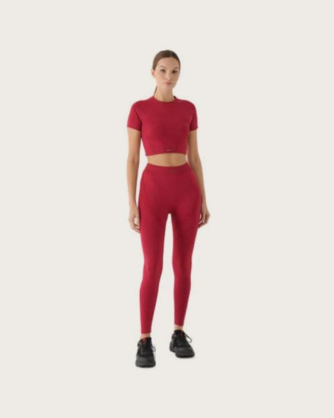 Dámske legíny 4F TIGHTS FNK F389-RAW24TFTIF389-60S-BURGUNDY