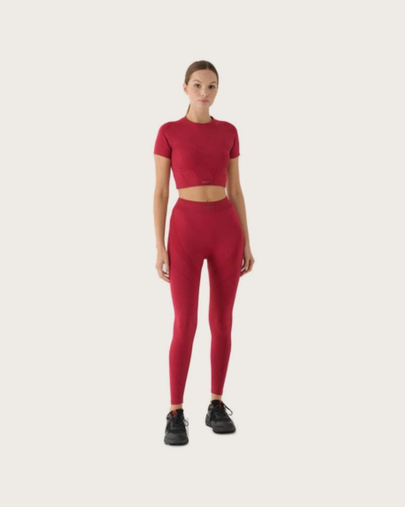Dámske legíny 4F TIGHTS FNK F389-RAW24TFTIF389-60S-BURGUNDY