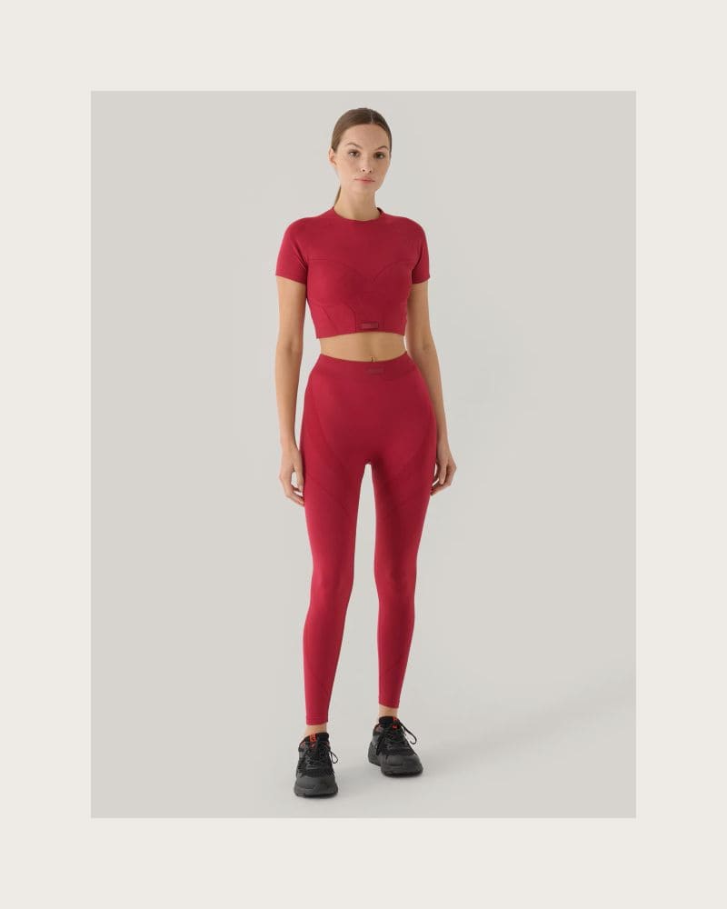 Dámske legíny 4F TIGHTS FNK F389-RAW24TFTIF389-60S-BURGUNDY – fotka 2