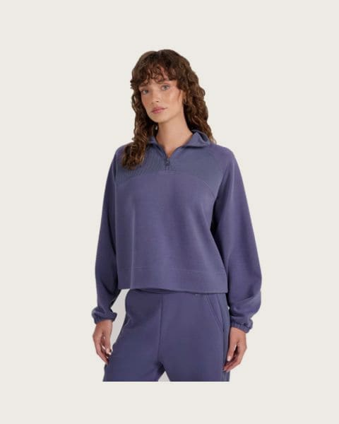 Dámska mikina s 1 2 zipsom 4F SWEATSHIRT F1836-WAW25TSWSF1836-32S-DENIM