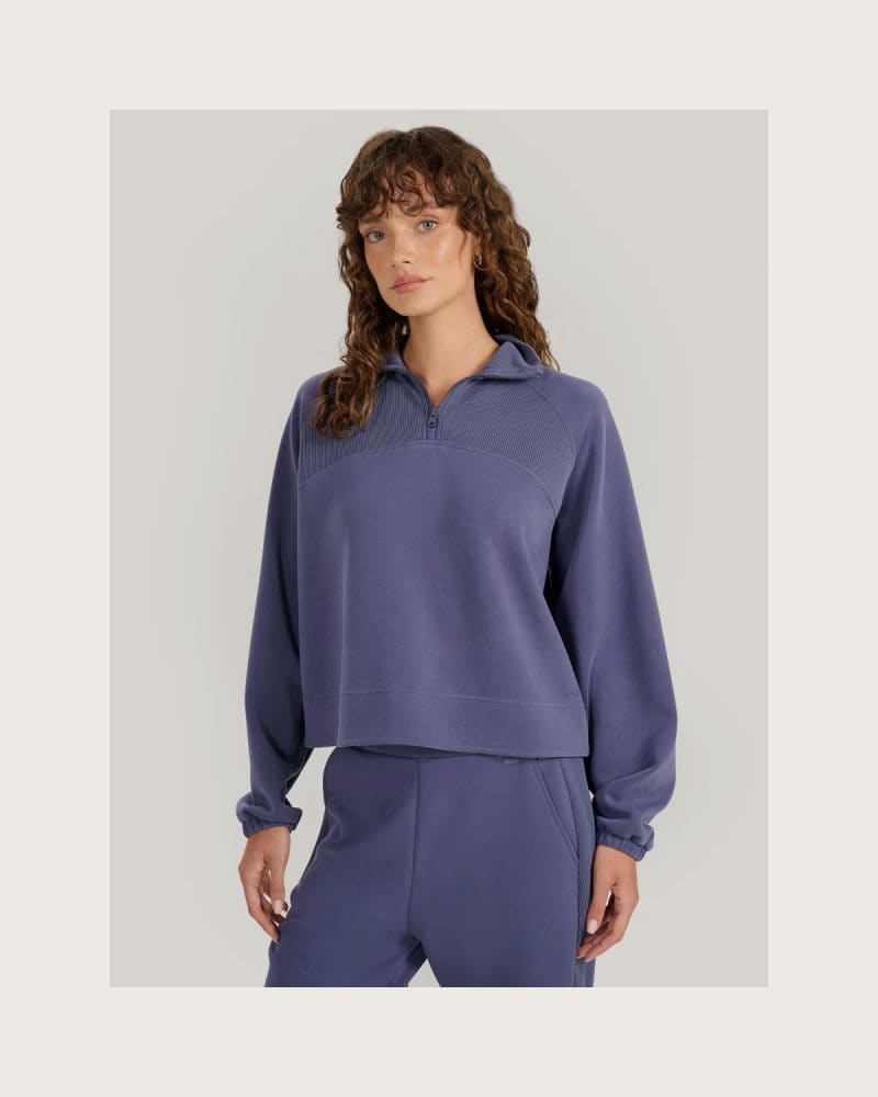 Dámska mikina s 1 2 zipsom 4F SWEATSHIRT F1836-WAW25TSWSF1836-32S-DENIM – fotka 2