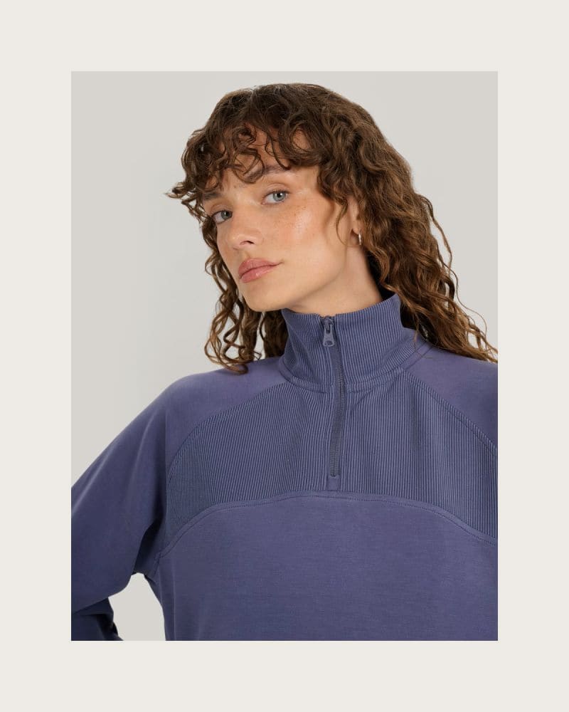 Dámska mikina s 1 2 zipsom 4F SWEATSHIRT F1836-WAW25TSWSF1836-32S-DENIM – fotka 6