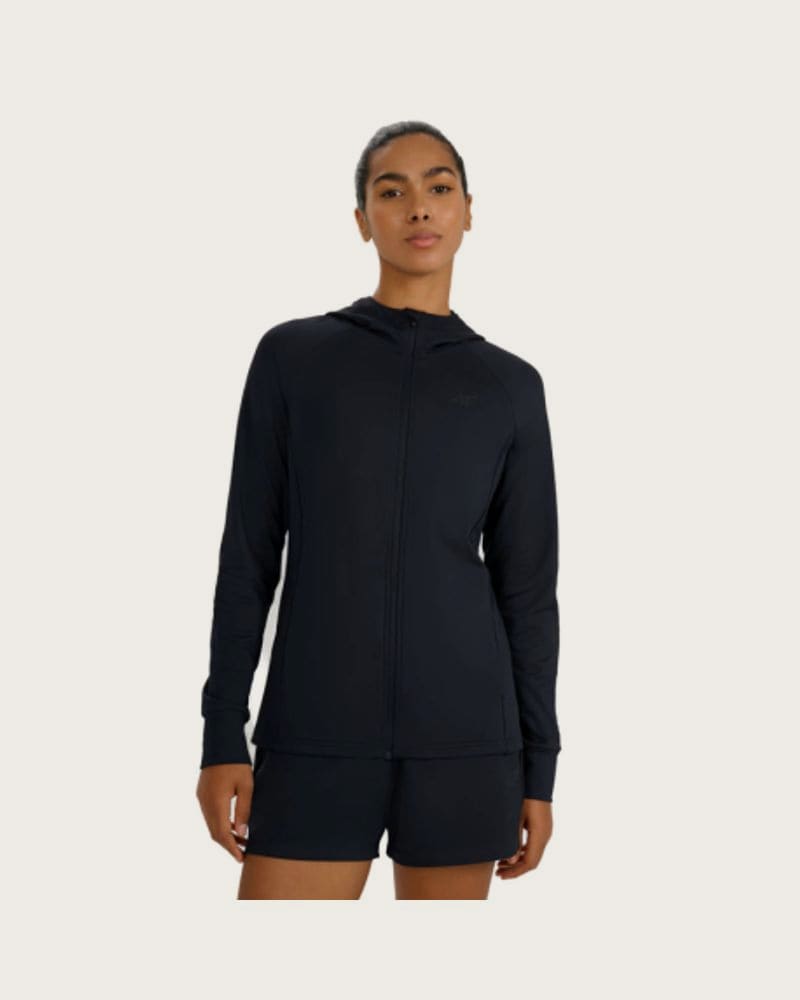 Dámska zateplená tréningová mikina so zipsom 4F SWEATSHIRT FNK F653-WMM00TFSWF653-20S-DEEP BLACK