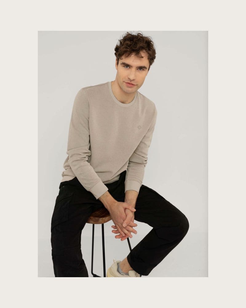 Pánska mikina VOLCANO B-LORENC-101M-CREAM MEL – fotka 3