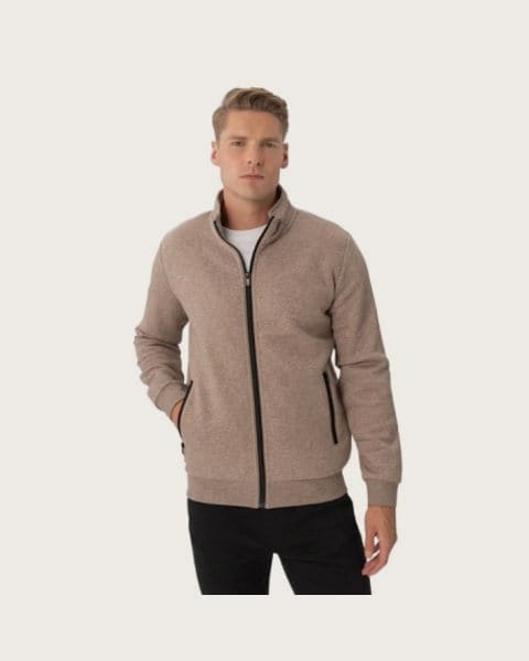 Pánska mikina so zipsom VOLCANO B-LIPSO-102M-BEIGE MEL