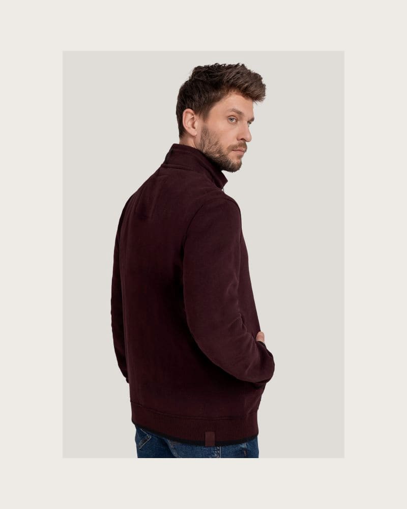 Pánska mikina so zipsom VOLCANO B-LED-403-BURGUNDY – fotka 3