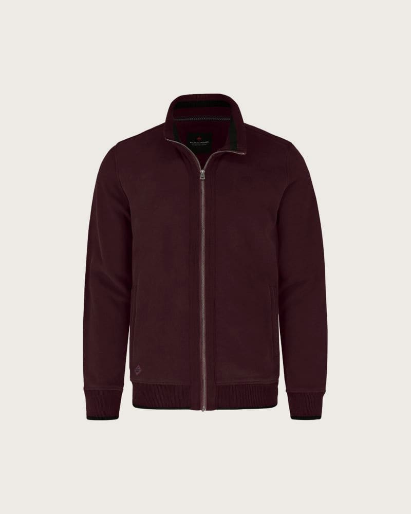 Pánska mikina so zipsom VOLCANO B-LED-403-BURGUNDY – fotka 5
