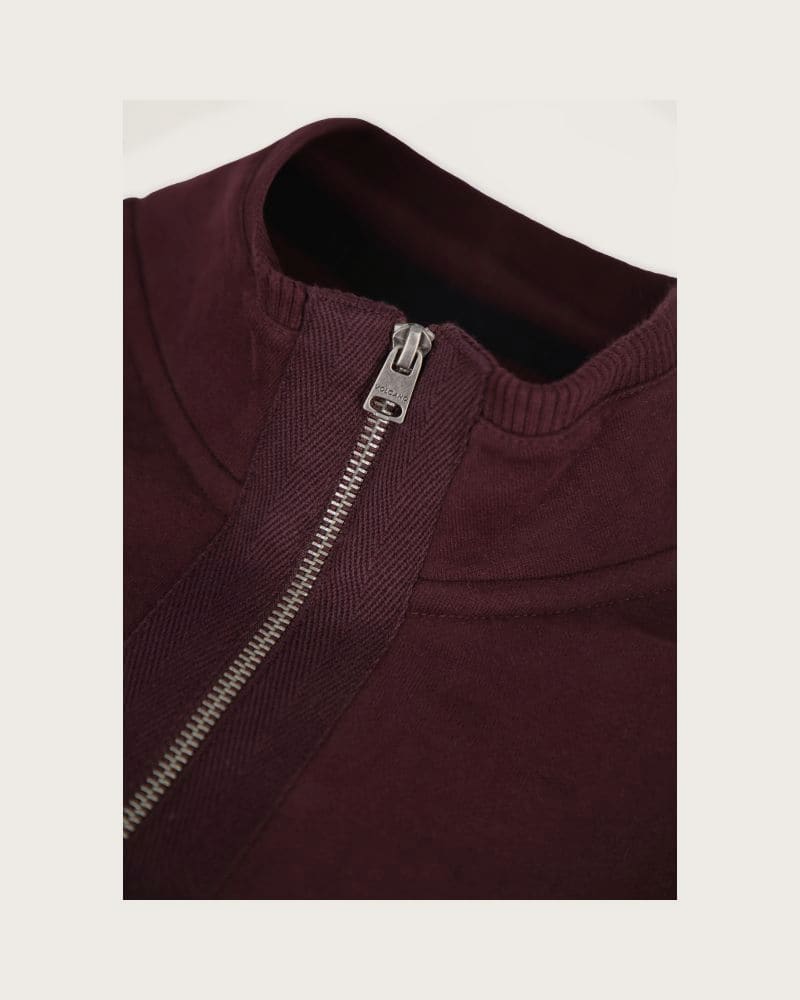 Pánska mikina so zipsom VOLCANO B-LED-403-BURGUNDY – fotka 6