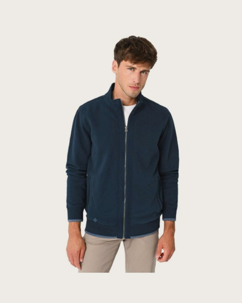 Pánska mikina so zipsom VOLCANO B-LED-600-NAVY