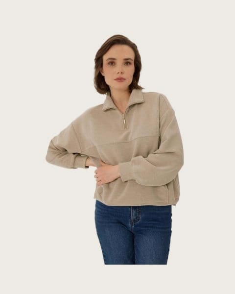Dámska mikina VOLCANO B-MOXI-102-BEIGE