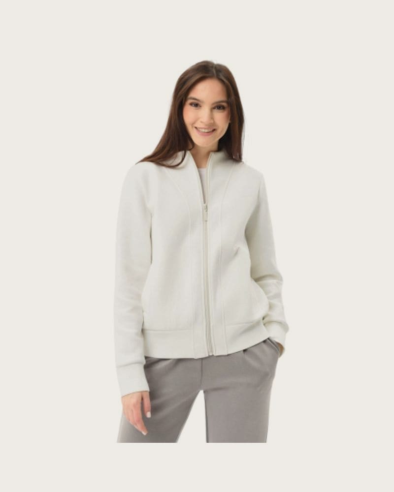 Dámska mikina so zipsom VOLCANO B-YASMIN-101-CREAM