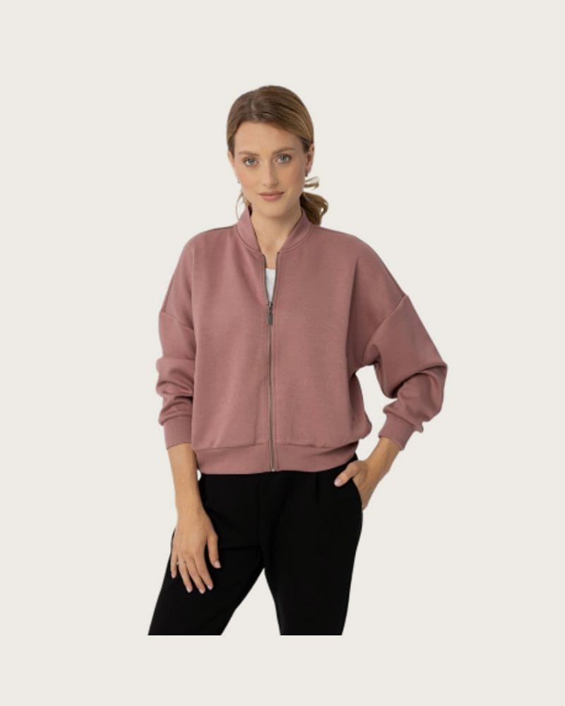 Dámska mikina so zipsom VOLCANO B-CHERRY-401-PINK